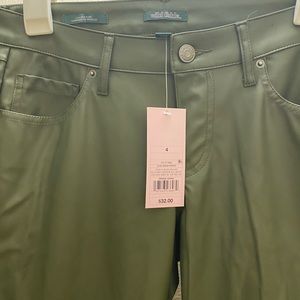 Target olive green low rise faux leather pants